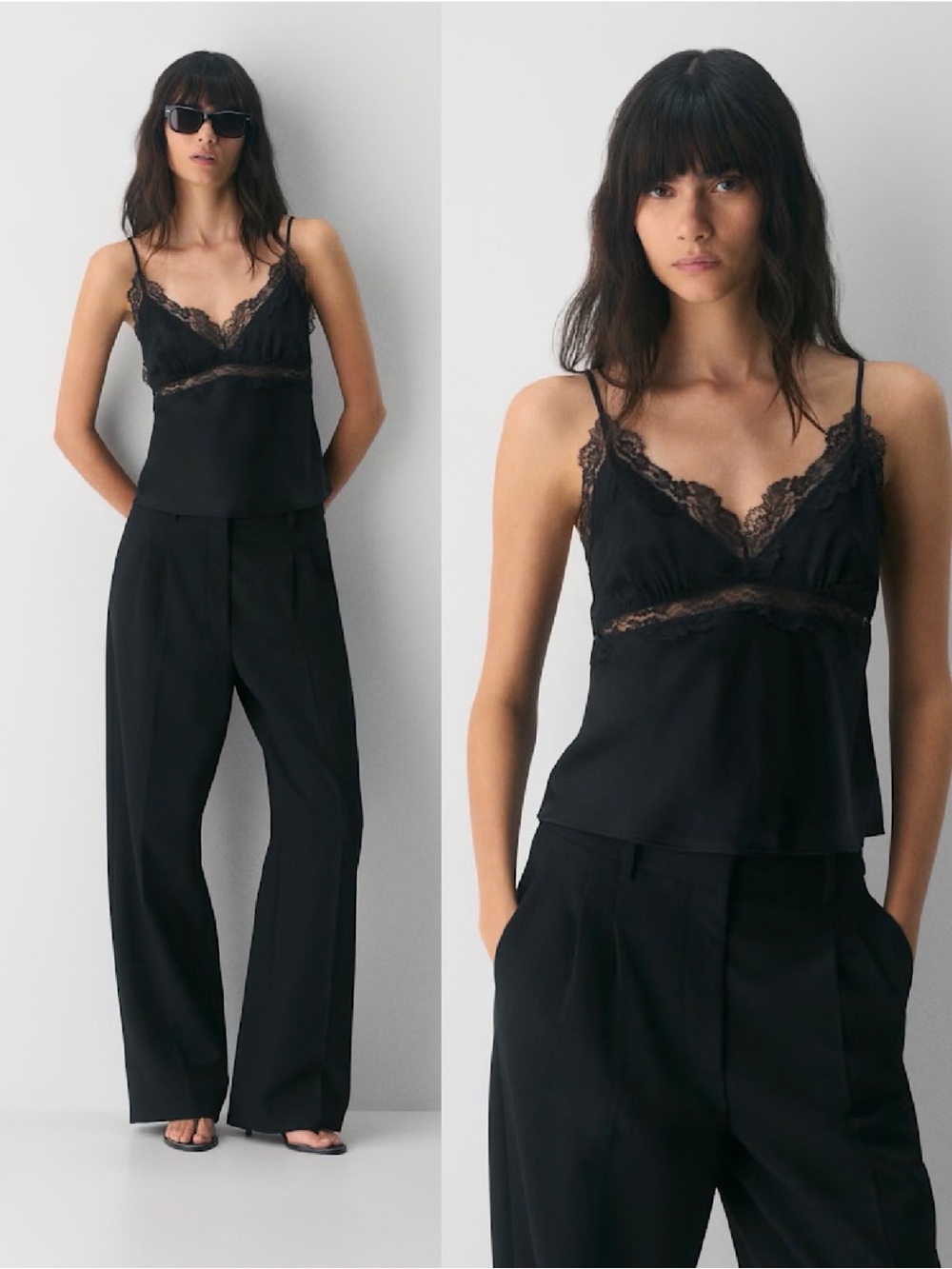 NWT Aritzia Ten Foxtrot Satin Camisole in Black Size Small